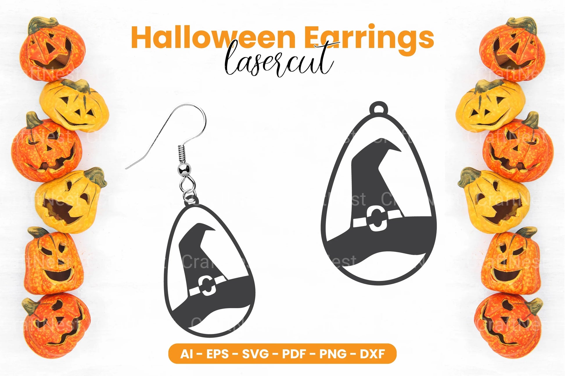Halloween Earring Laser Cut SVG Bundle - CraftNest - Digital Crafting and Art