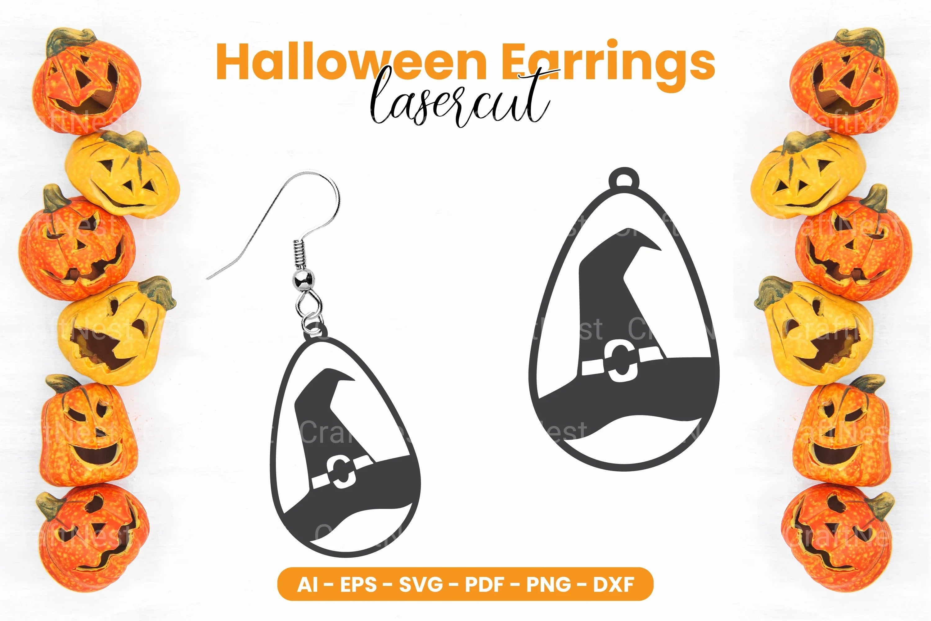 Halloween Earring Laser Cut SVG Bundle - CraftNest - Digital Crafting and Art