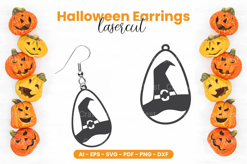 Halloween Earring Laser Cut SVG Bundle - CraftNest - Digital Crafting and Art