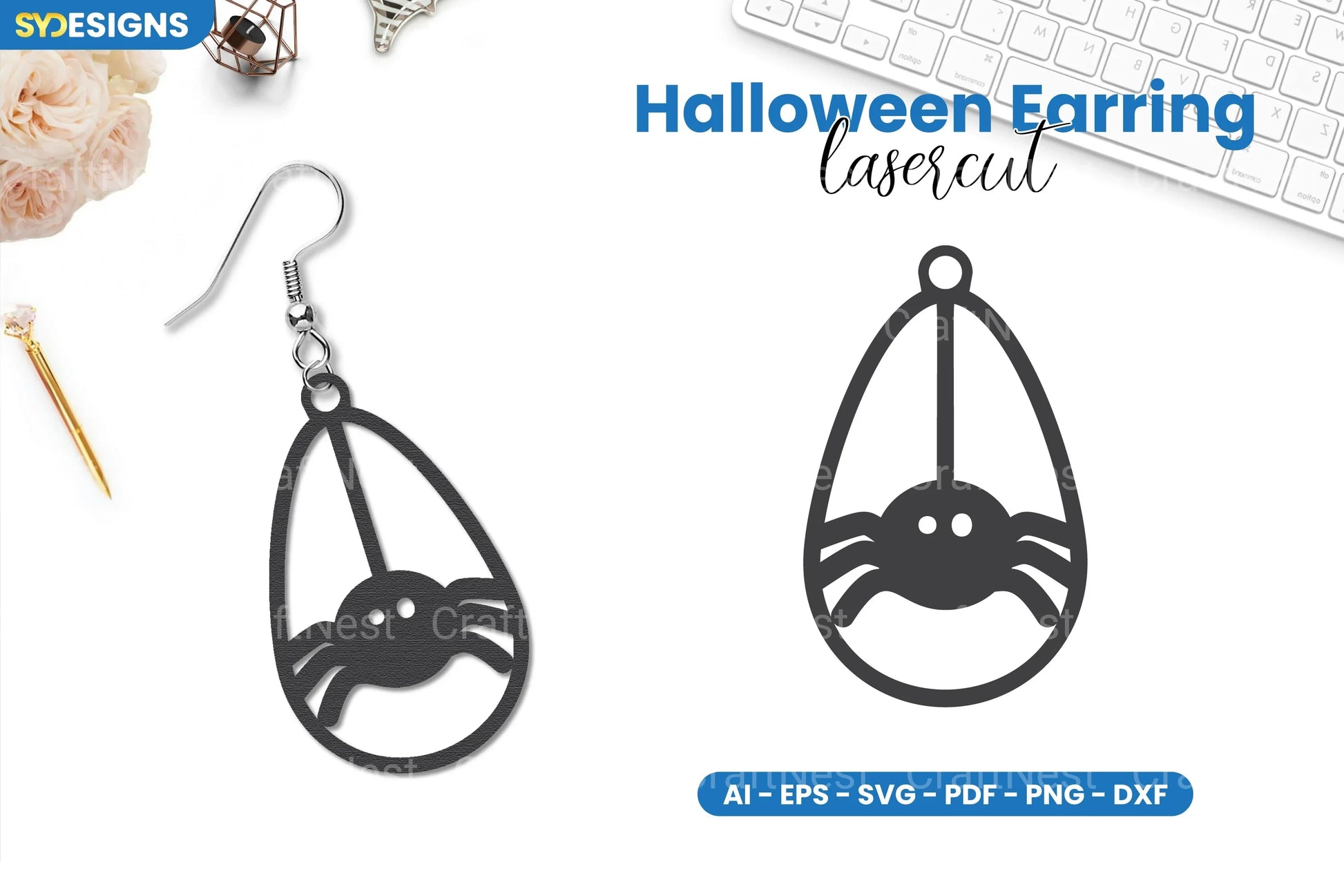 Halloween Earring Lasercut SVG Bundle - CraftNest - Digital Crafting and Art