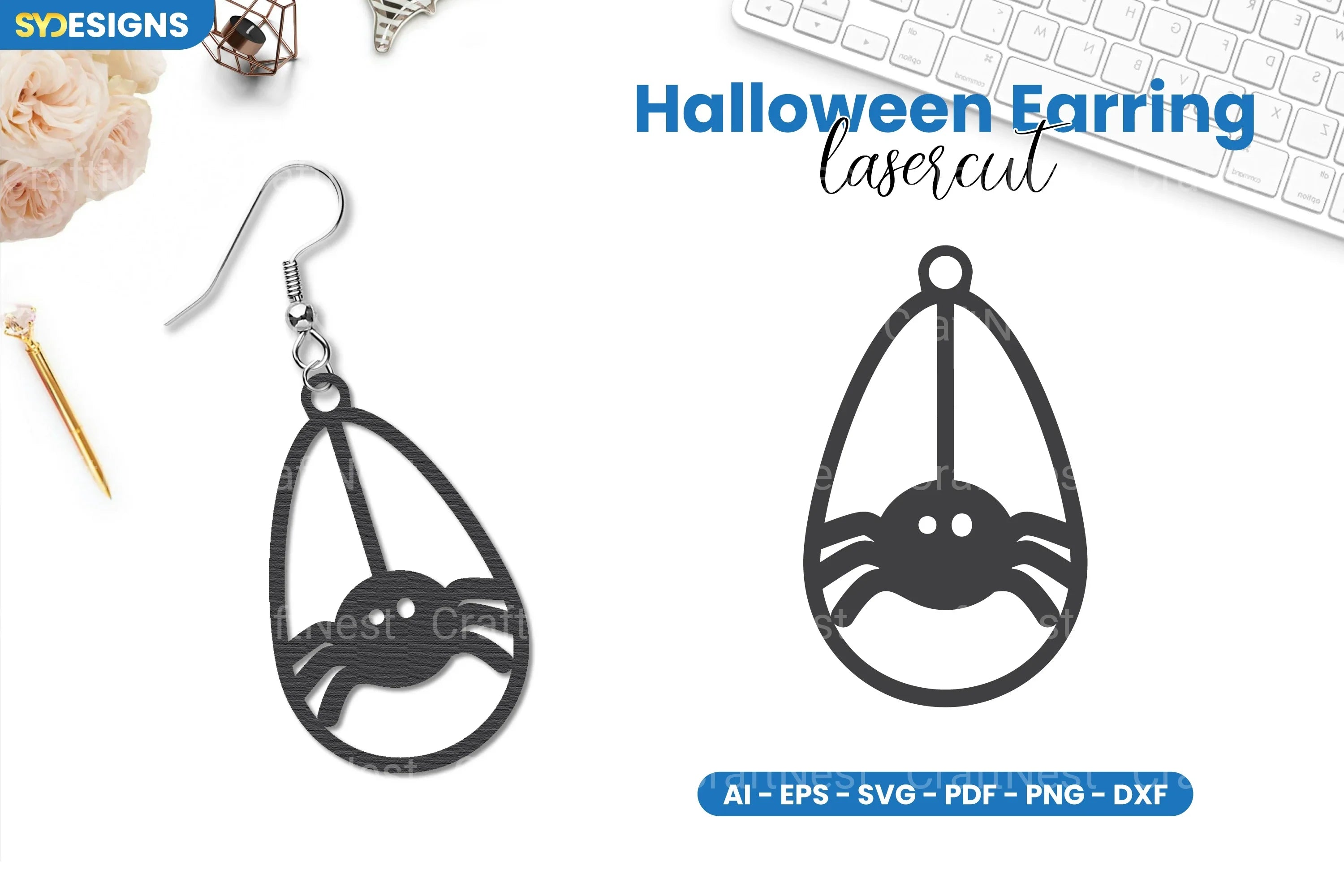 Halloween Earring Lasercut SVG Bundle - CraftNest - Digital Crafting and Art