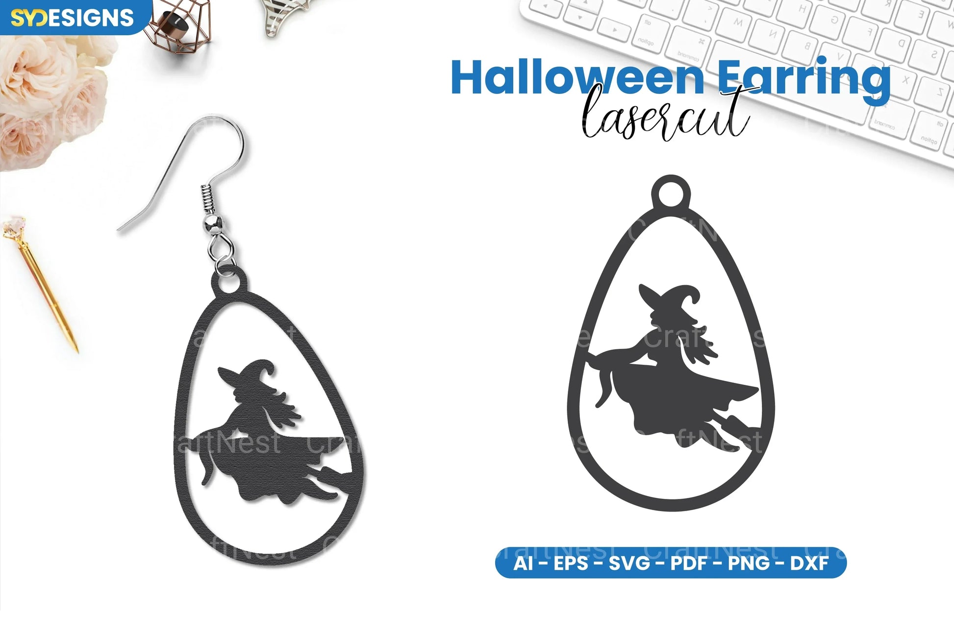 Halloween Earring Lasercut SVG Bundle Clipart - CraftNest - Digital Crafting and Art