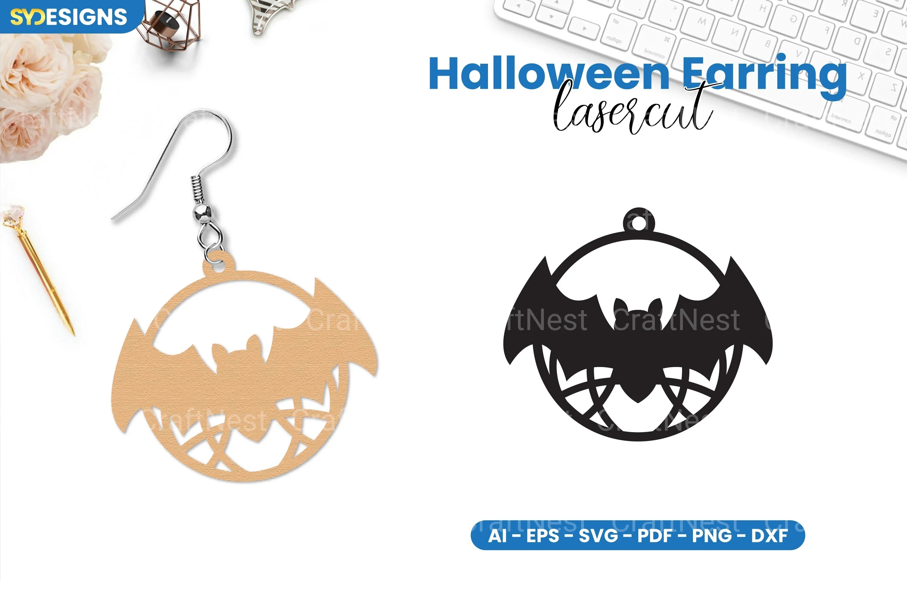Halloween Earring Lasercut SVG Bundle - CraftNest - Digital Crafting and Art