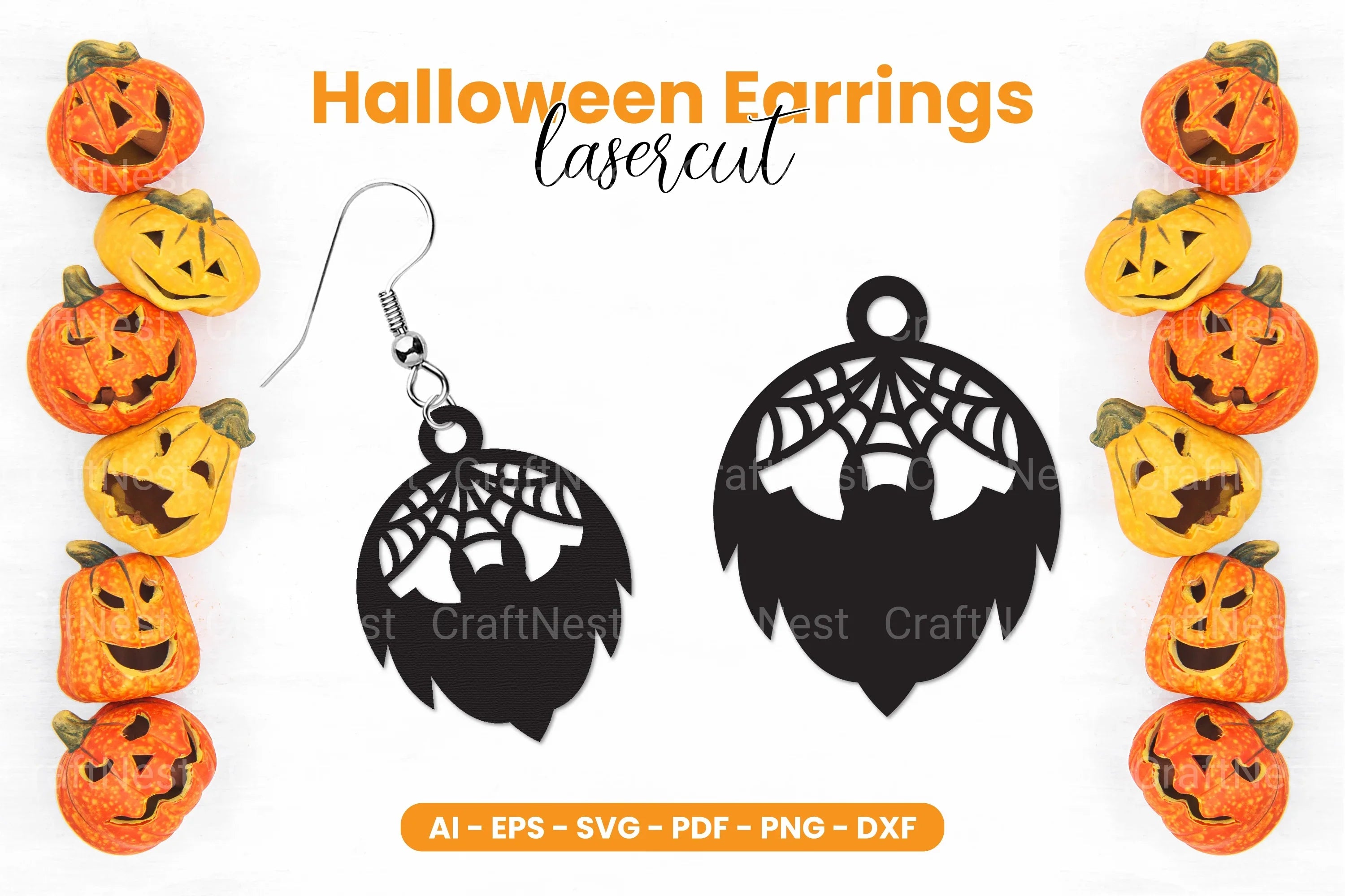 Halloween Earrings Laser Cut SVG Bundle - CraftNest - Digital Crafting and Art