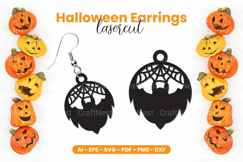 Halloween Earrings Laser Cut SVG Bundle - CraftNest - Digital Crafting and Art