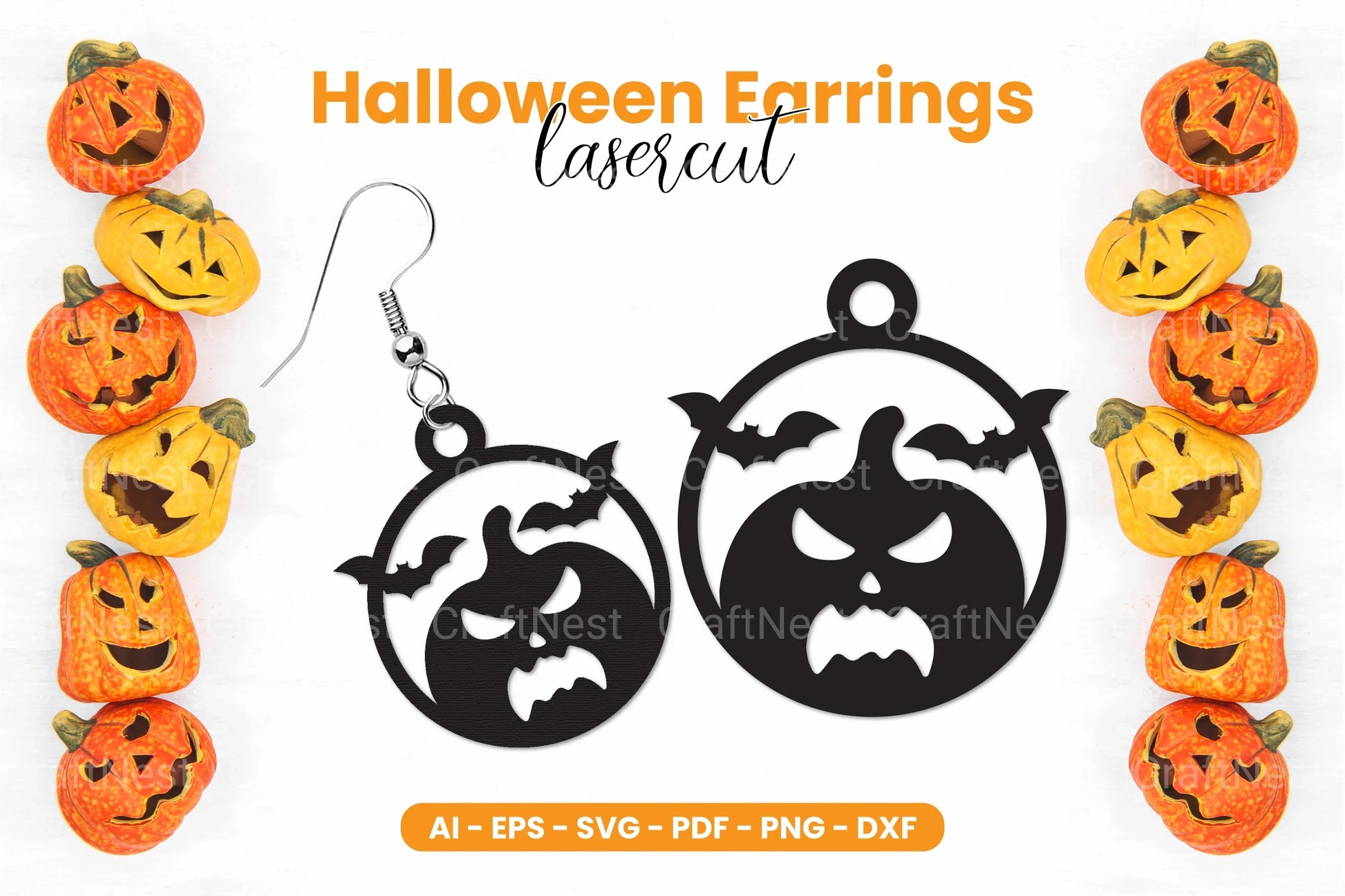 Halloween Earrings Laser Cut SVG Bundle - CraftNest - Digital Crafting and Art