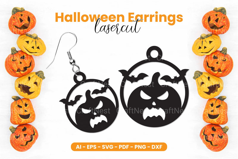 Halloween Earrings Laser Cut SVG Bundle - CraftNest - Digital Crafting and Art