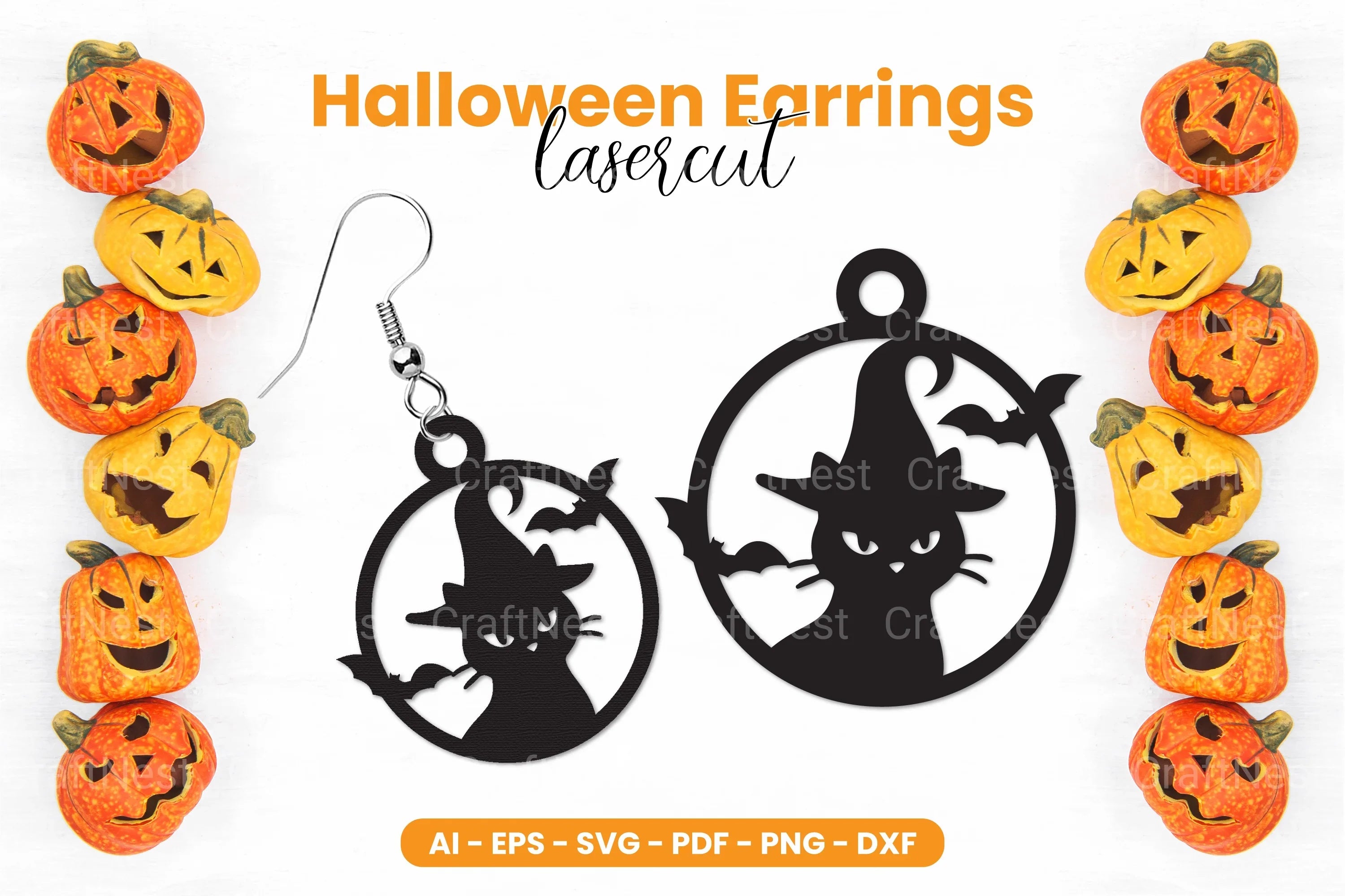 Halloween Earrings Laser Cut SVG Bundle Clipart - CraftNest - Digital Crafting and Art