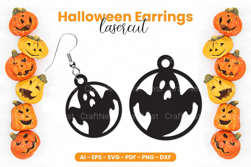 Halloween Earrings Laser Cut SVG Bundle Clipart - CraftNest - Digital Crafting and Art
