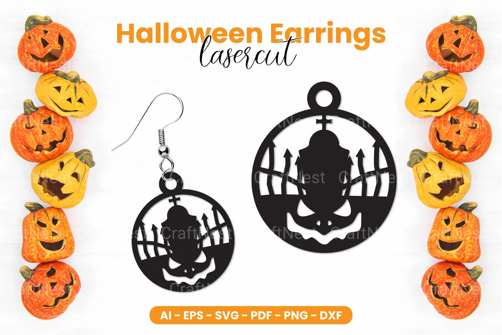 Halloween Earrings Laser Cut SVG Bundle - CraftNest - Digital Crafting and Art