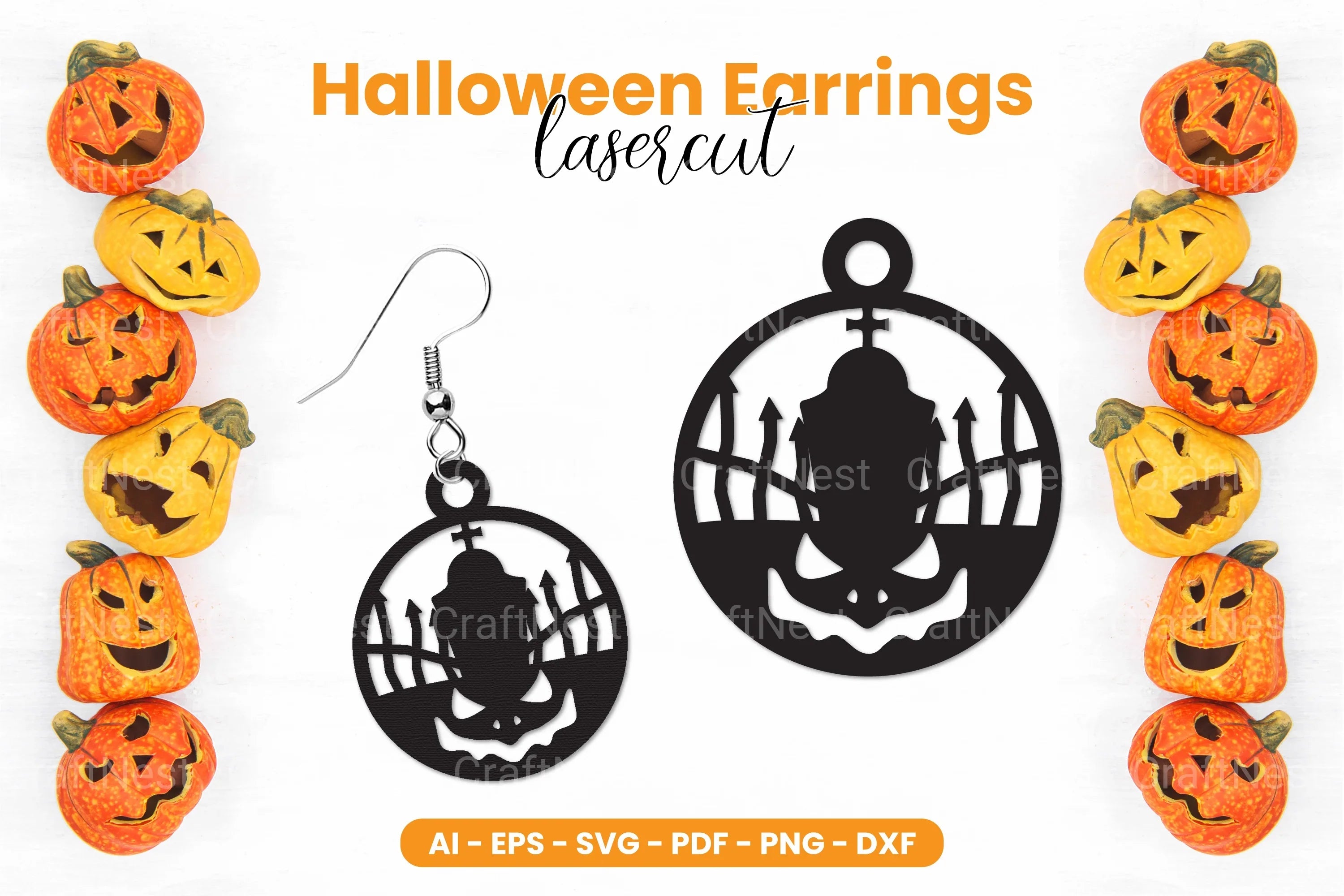 Halloween Earrings Laser Cut SVG Bundle - CraftNest - Digital Crafting and Art
