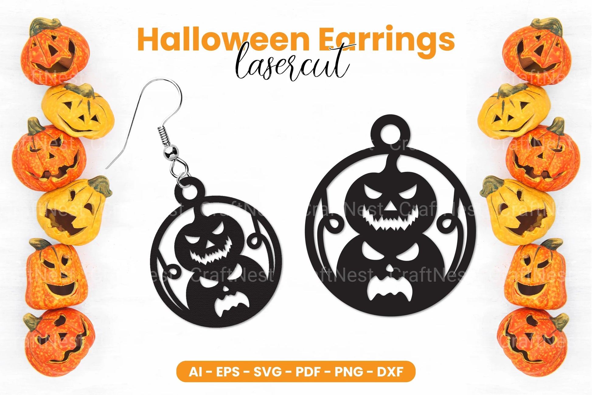 Halloween Earrings Laser Cut SVG Bundle - Clipart Bundle - CraftNest - Digital Crafting and Art