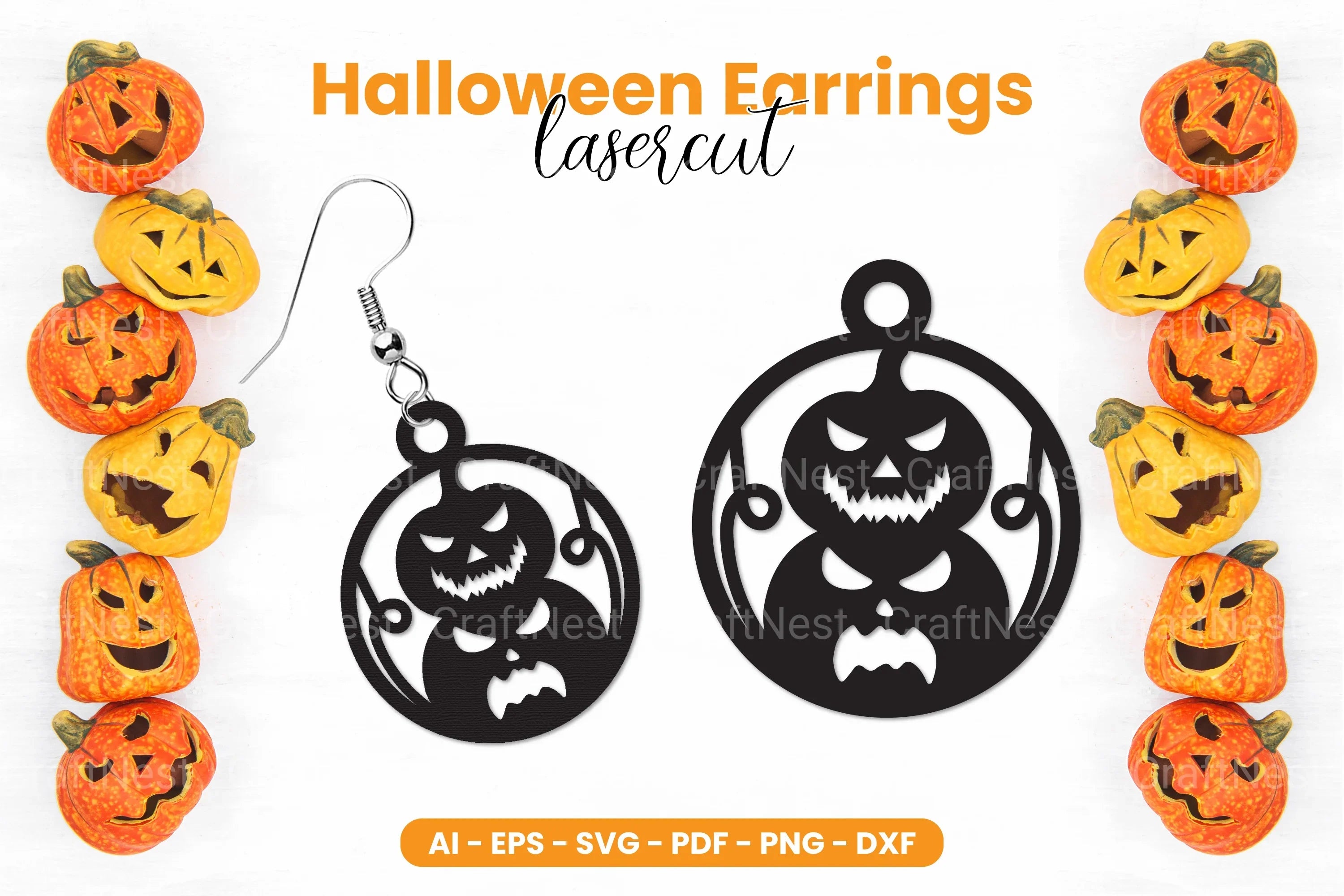 Halloween Earrings Laser Cut SVG Bundle - Clipart Bundle - CraftNest - Digital Crafting and Art