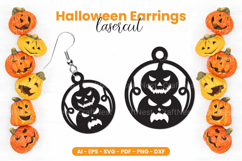 Halloween Earrings Laser Cut SVG Bundle - Clipart Bundle - CraftNest - Digital Crafting and Art