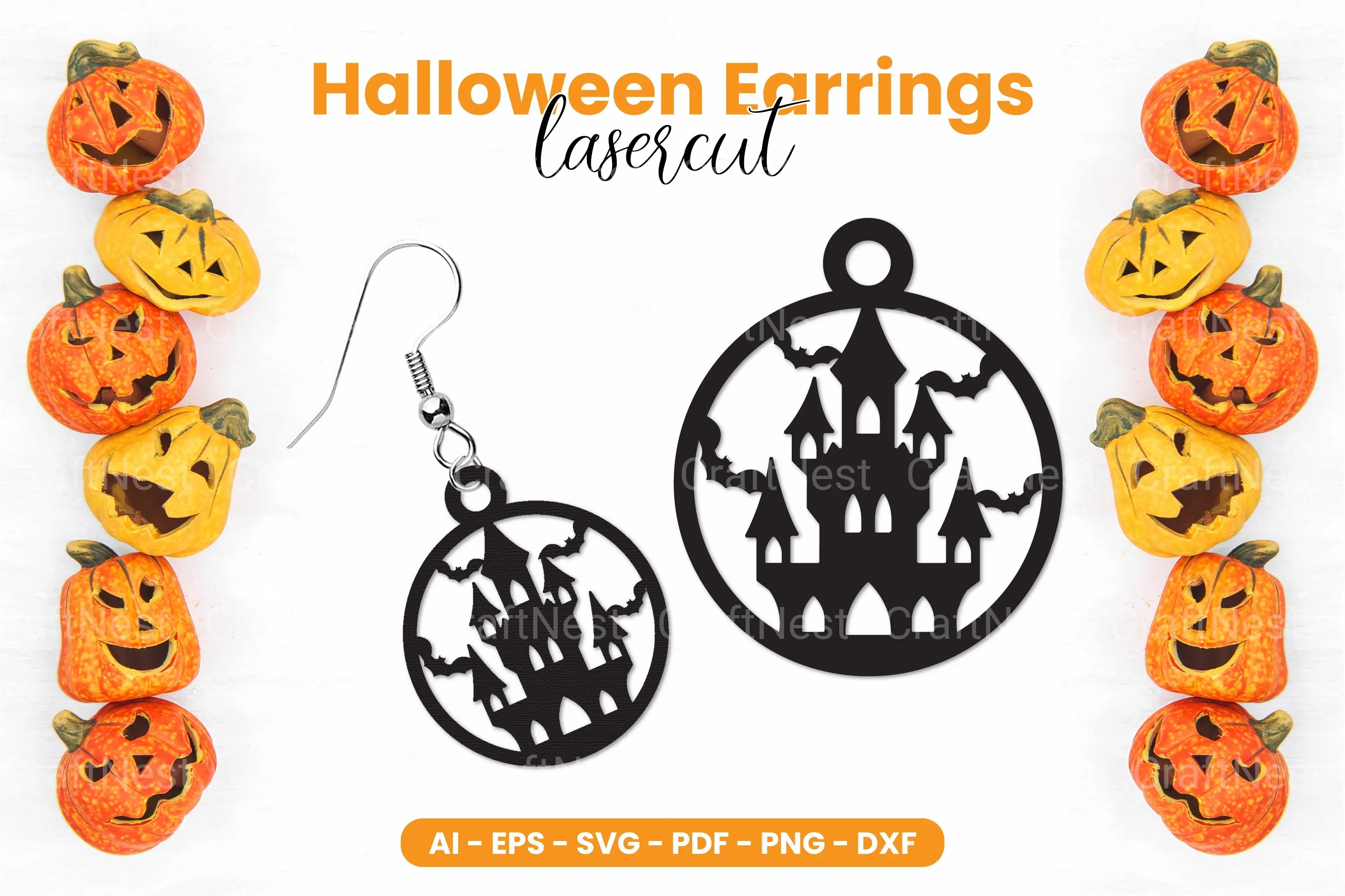 Halloween Earrings Laser Cut SVG Bundle Clipart - CraftNest - Digital Crafting and Art