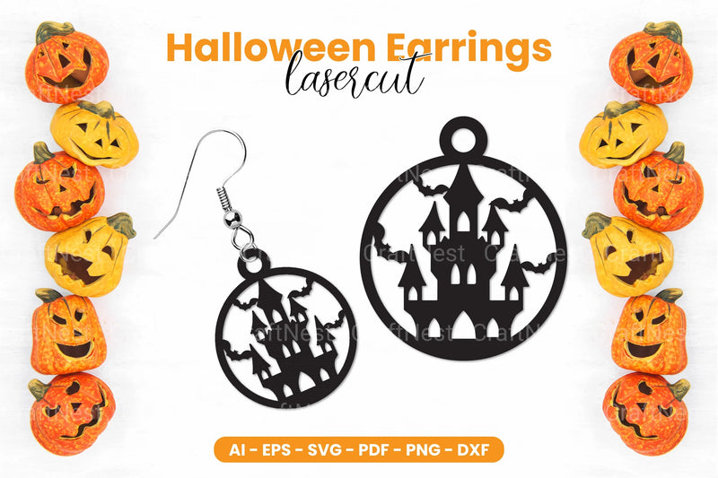 Halloween Earrings Laser Cut SVG Bundle Clipart - CraftNest - Digital Crafting and Art