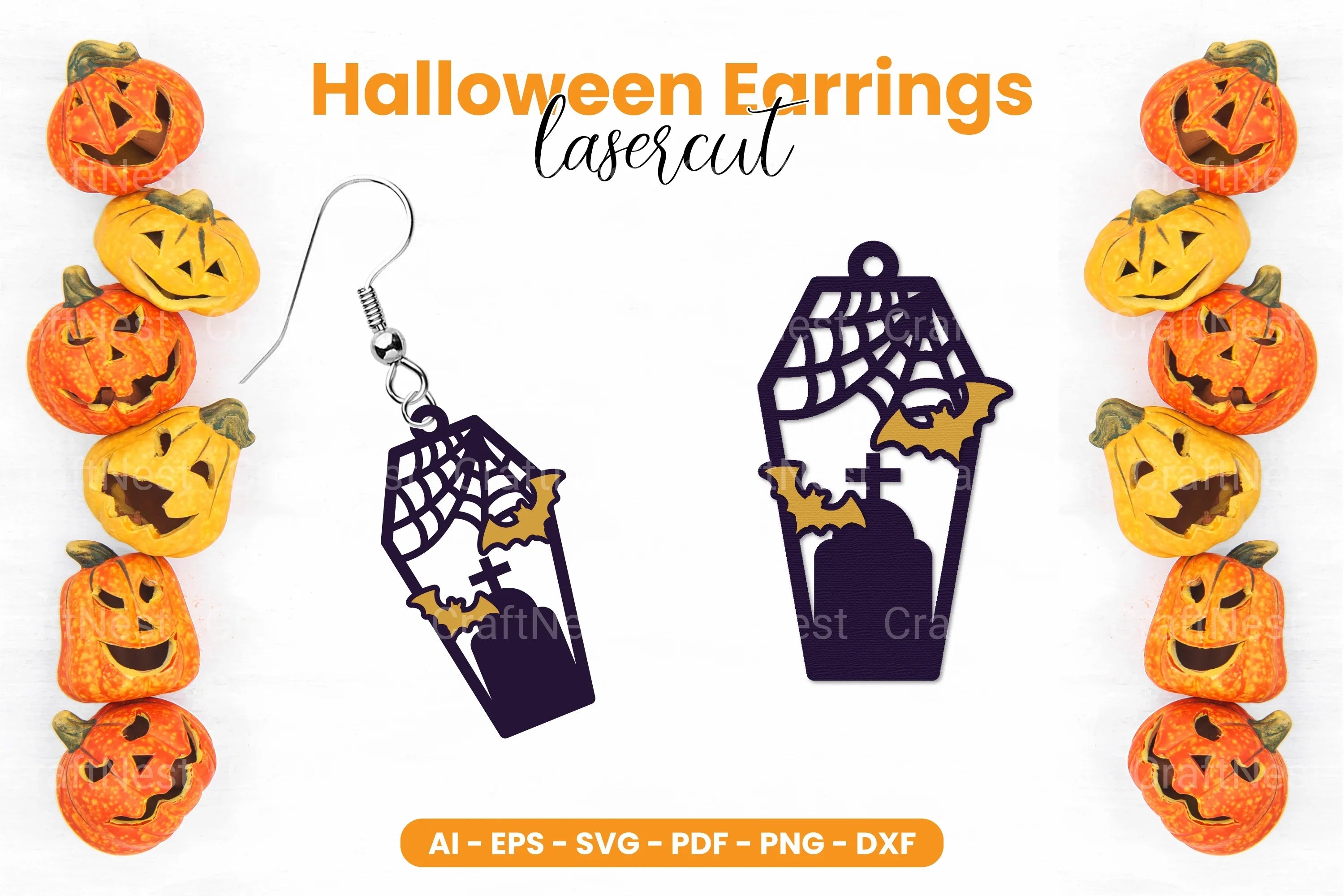 Halloween Earrings Lasercut SVG Bundle - CraftNest - Digital Crafting and Art