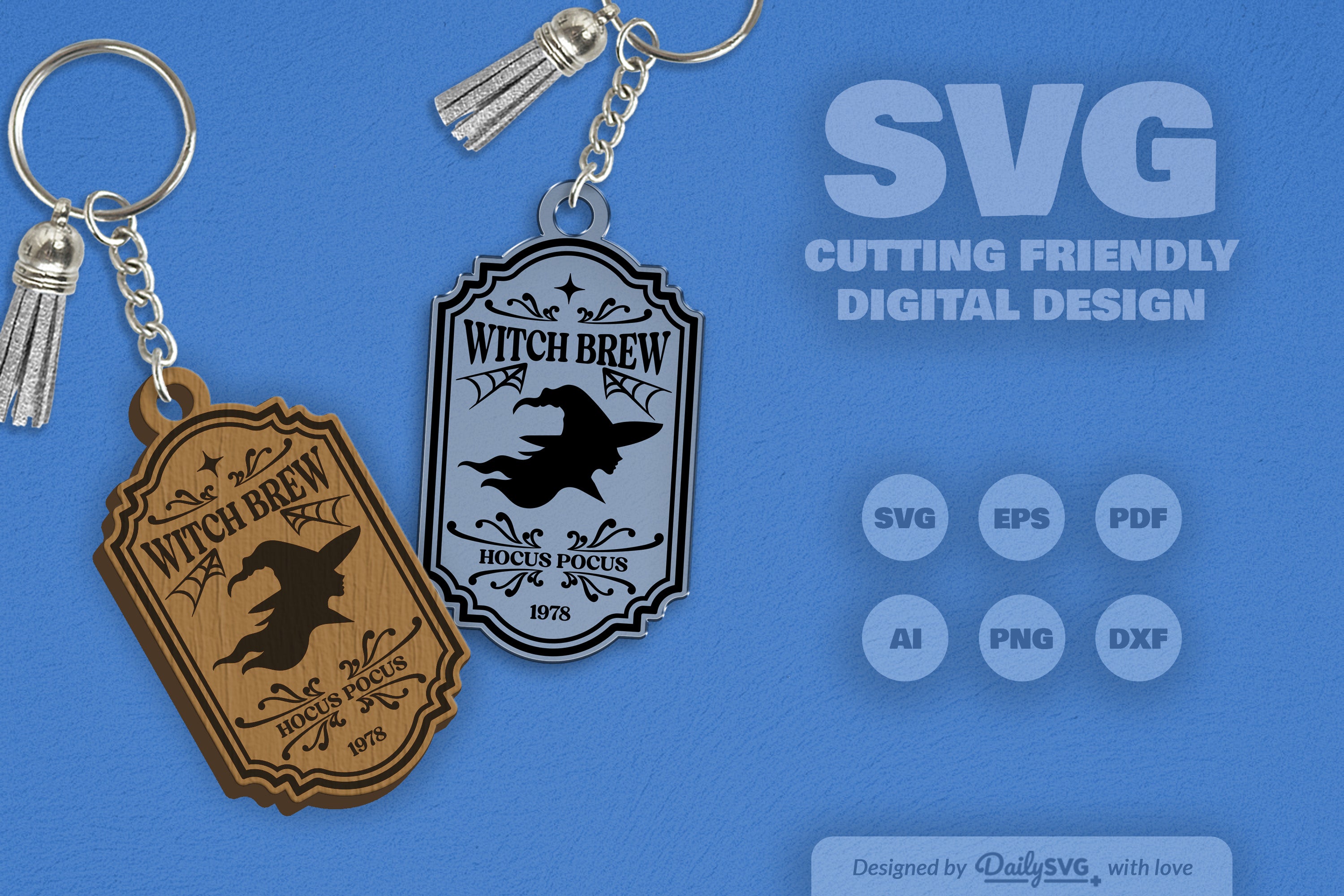 Halloween Engraving Keychain Clipart SVG Bundle