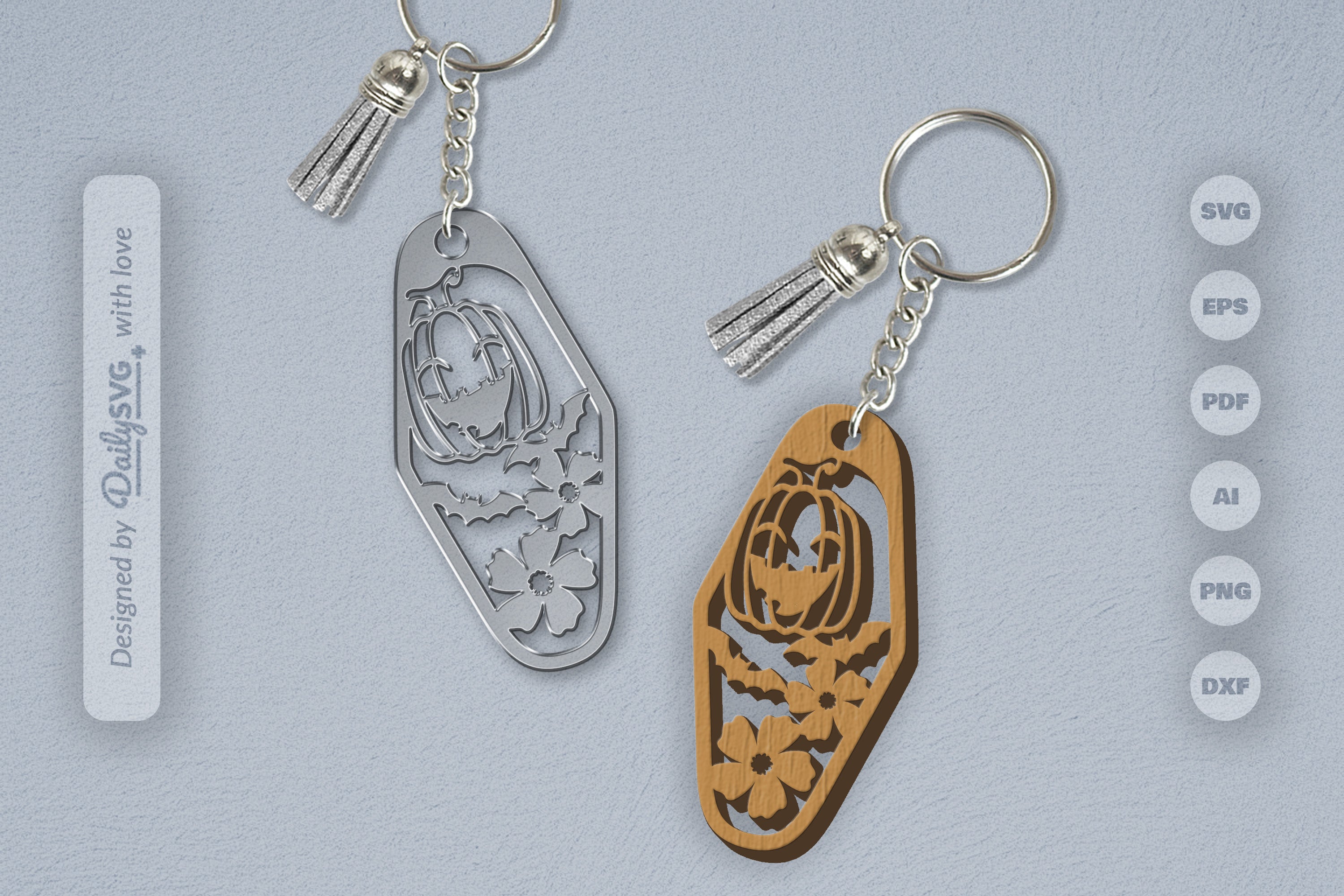 Halloween Floral Pumpkin & Bats Motel SVG Bundle