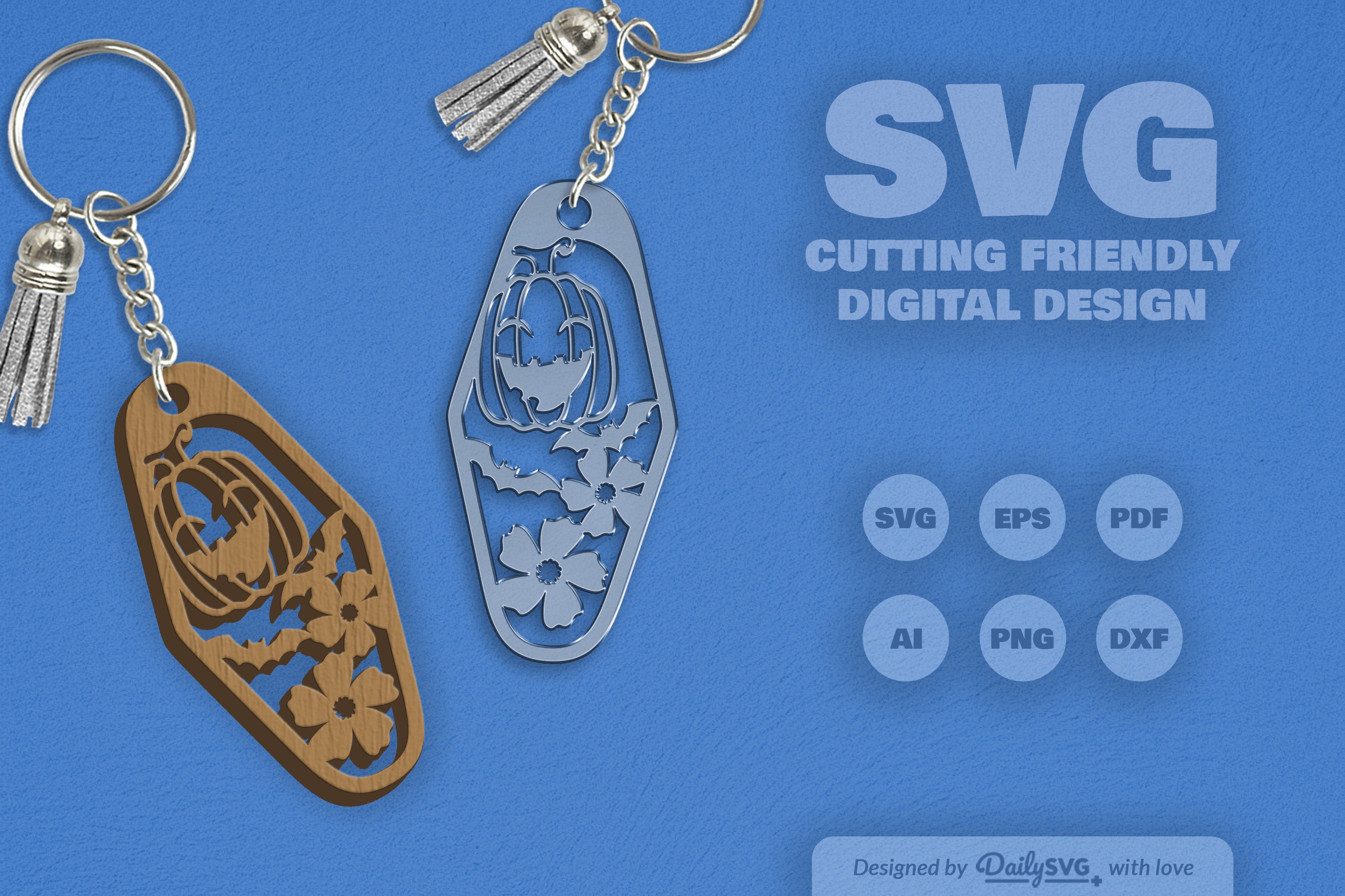 Halloween Floral Pumpkin & Bats Motel SVG Bundle