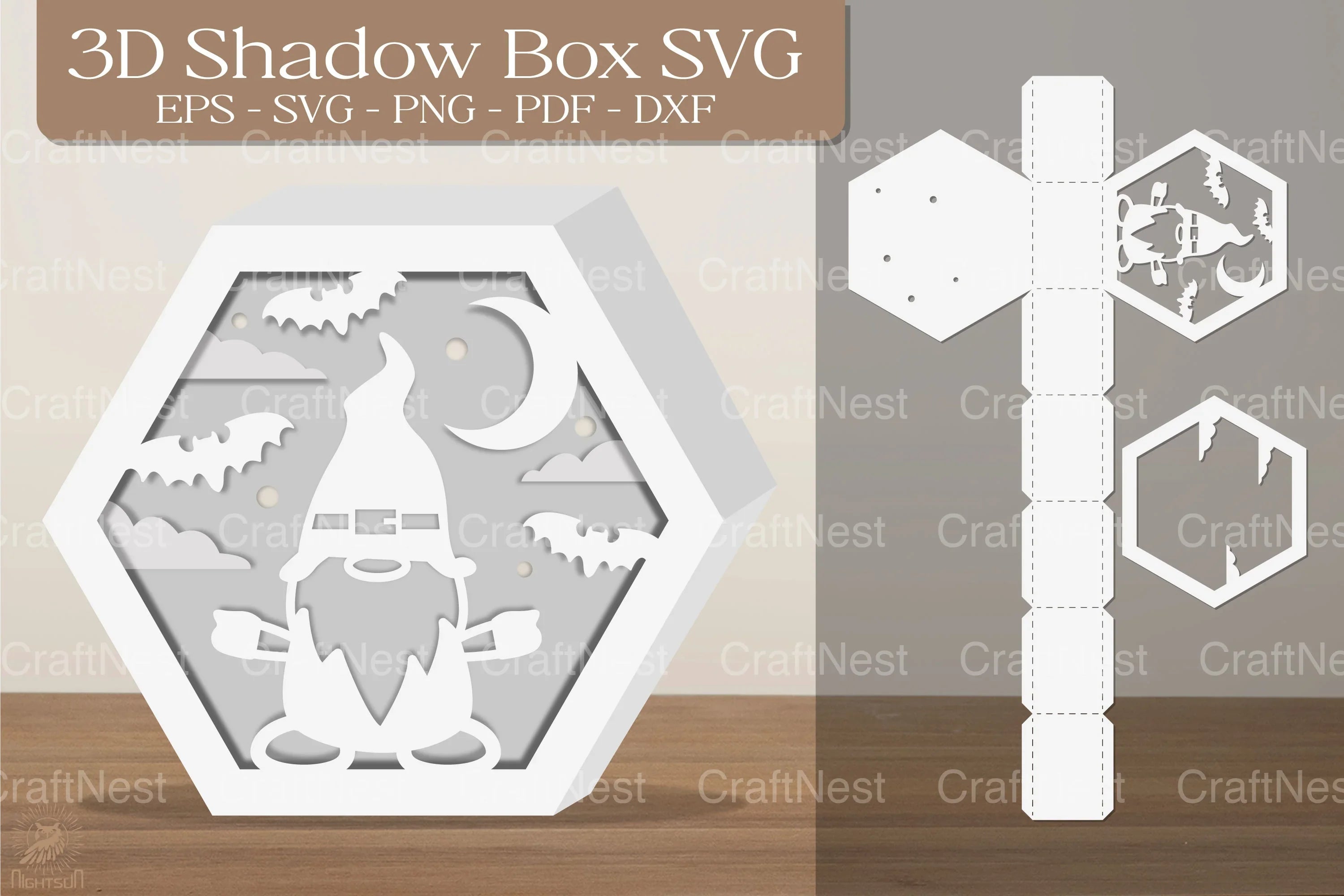 Halloween Gnome 3D Shadow Box Clipart Bundle - CraftNest - Digital Crafting and Art