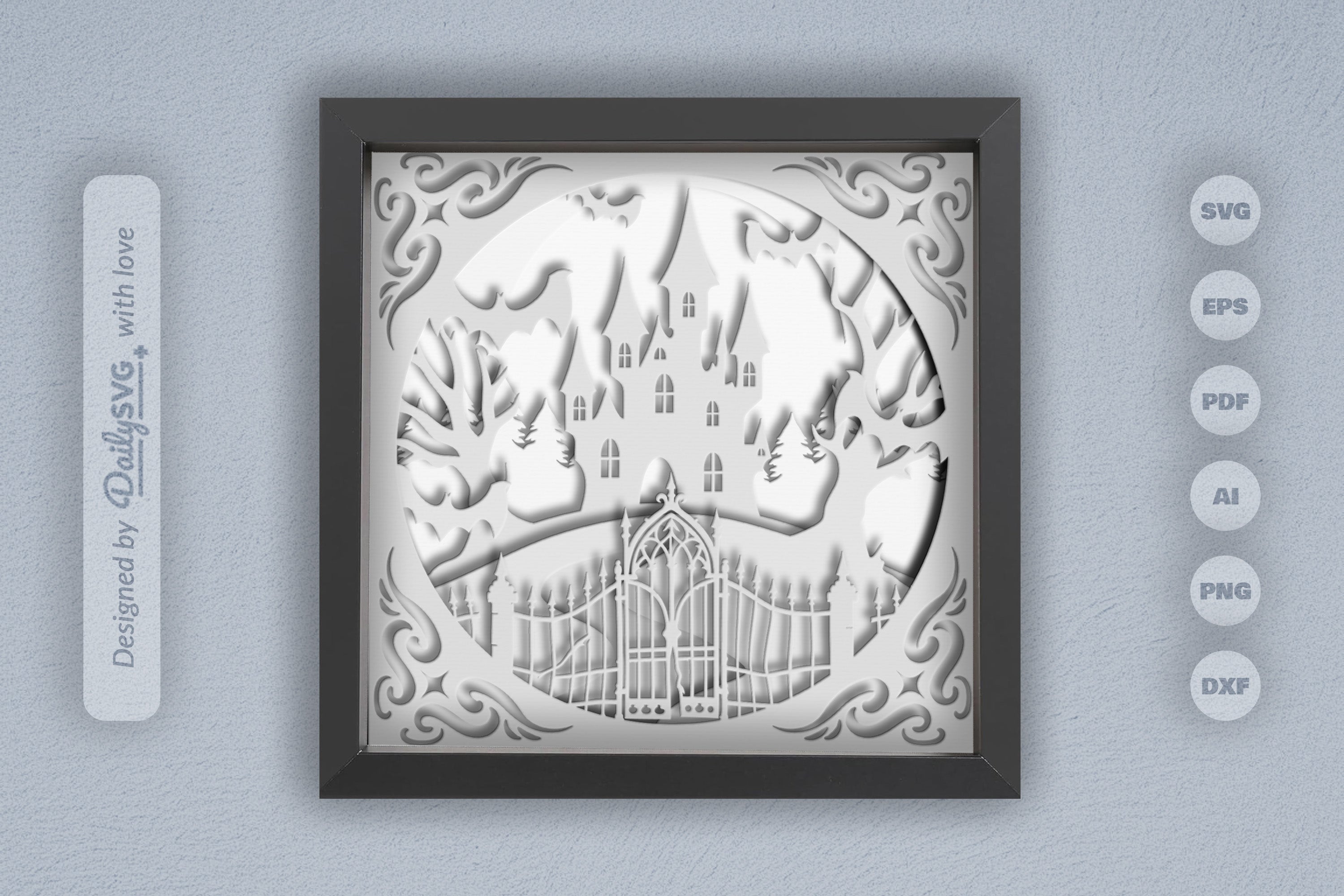 Halloween Haunted Castle 3D Papercut SVG Bundle