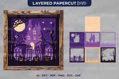 Halloween Haunted House Layered Papercut SVG Bundle - CraftNest - Digital Crafting and Art