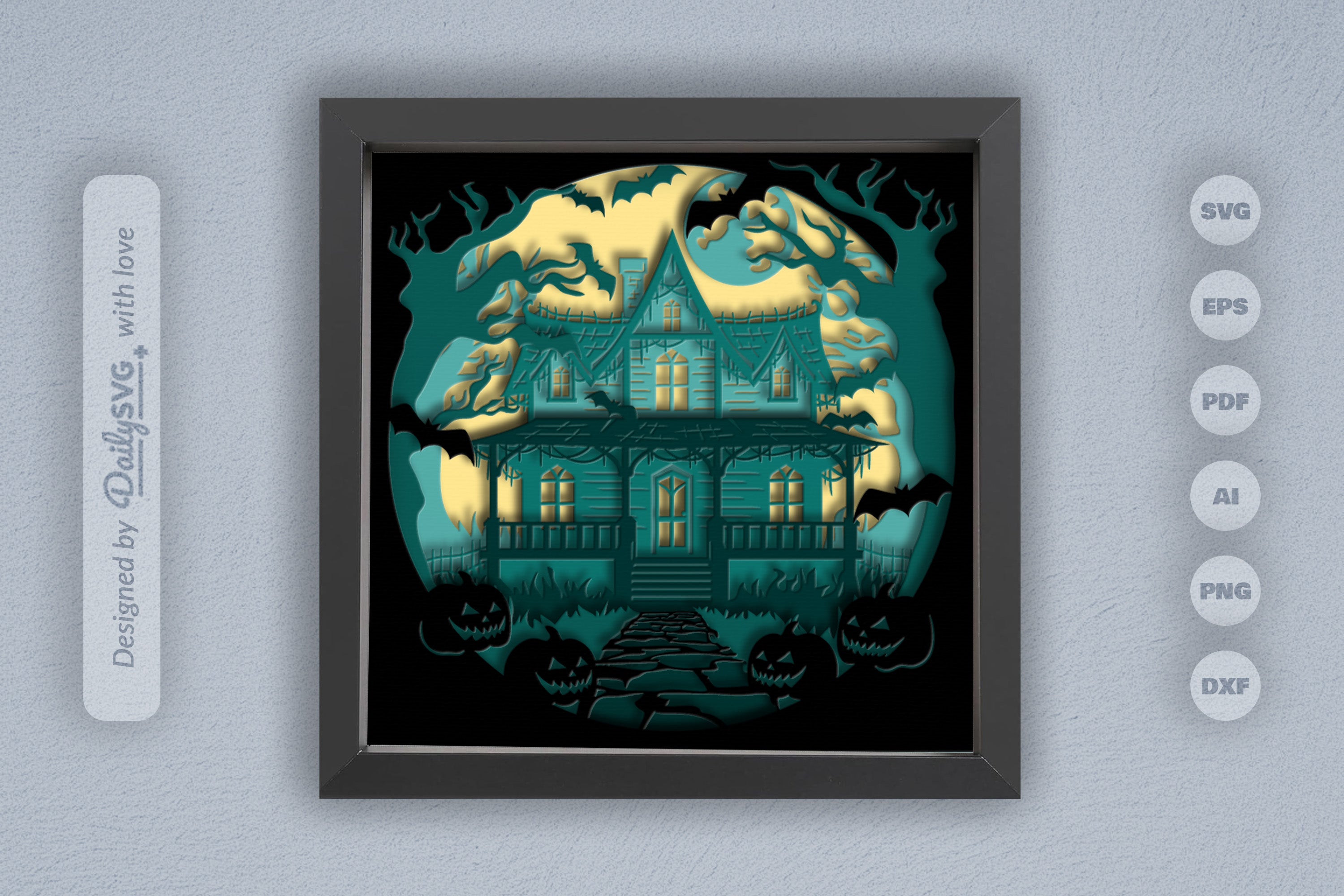 Halloween Haunted House Papercut SVG Bundle