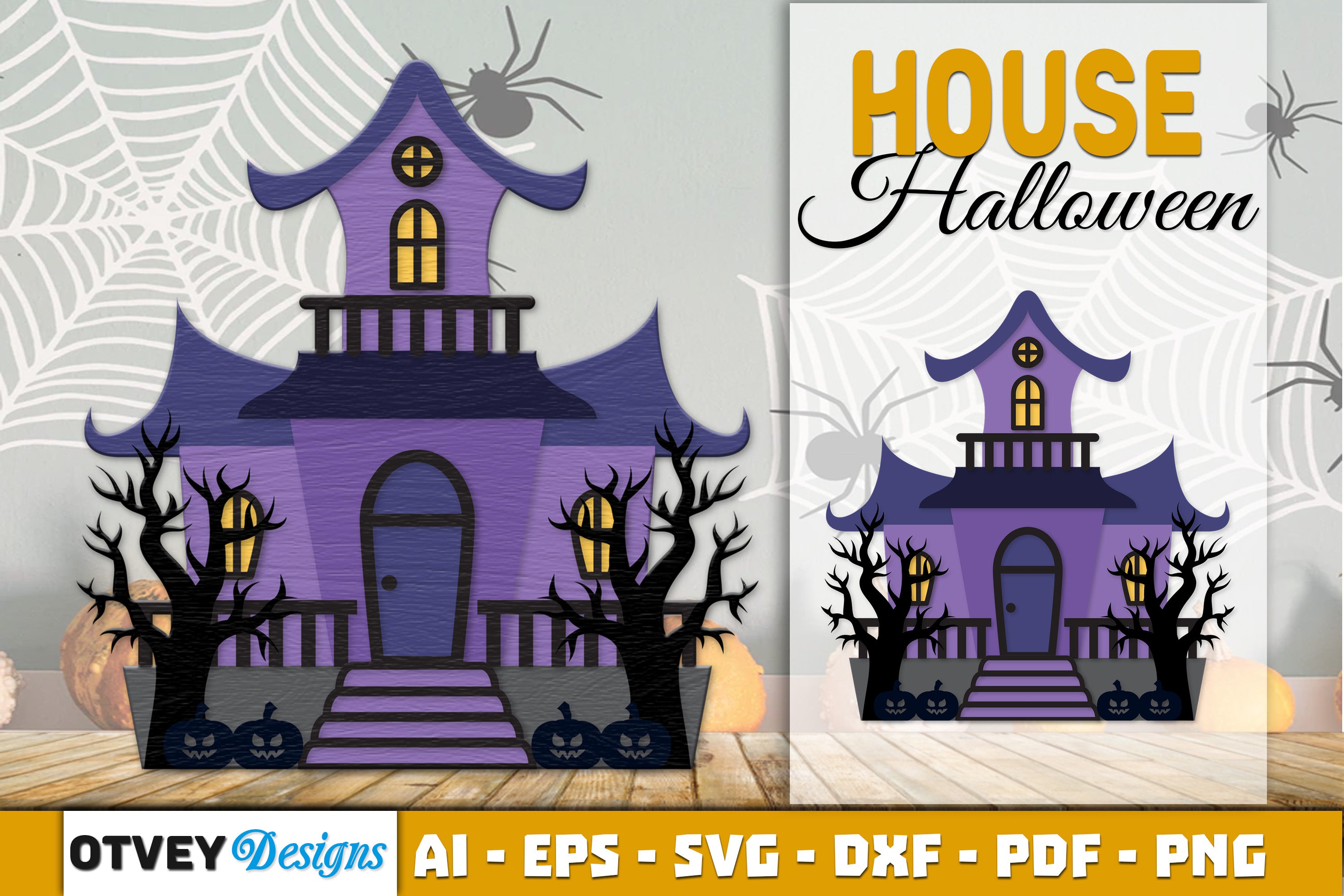Halloween Home Decor Laser Cut SVG Bundle - CraftNest - Digital Crafting and Art
