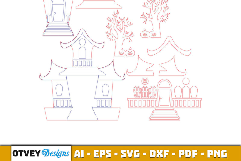 Halloween Home Decor Laser Cut SVG Bundle - CraftNest - Digital Crafting and Art