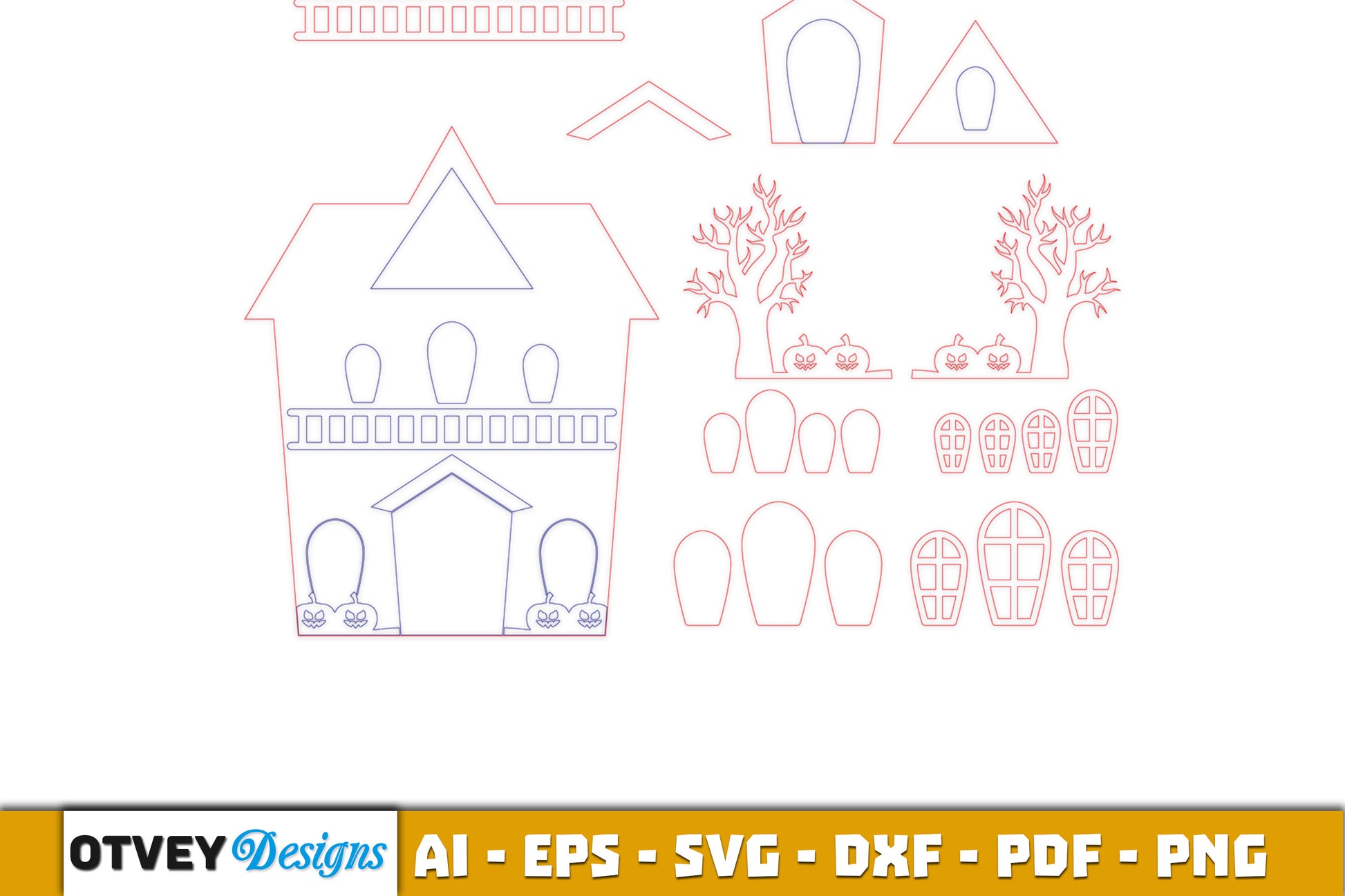 Halloween Home Decor Laser Cut SVG Bundle 2 - CraftNest - Digital Crafting and Art