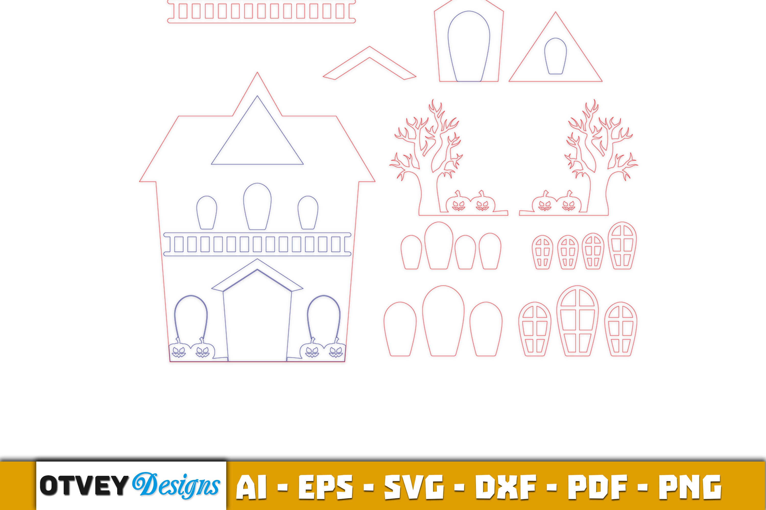 Halloween Home Decor Laser Cut SVG Bundle 2 - CraftNest - Digital Crafting and Art