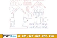 Halloween Home Decor Laser Cut SVG Bundle 4 - CraftNest - Digital Crafting and Art