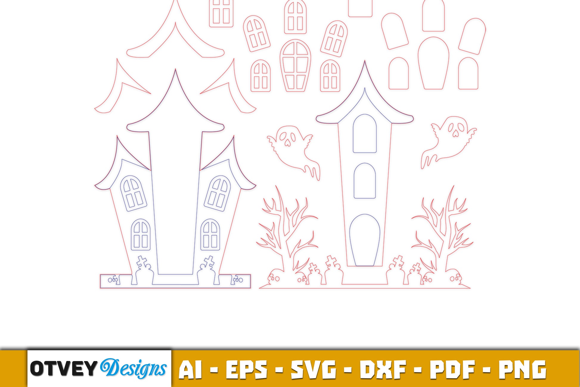 Halloween Home Decor Laser Cut SVG Bundle 5 - CraftNest - Digital Crafting and Art