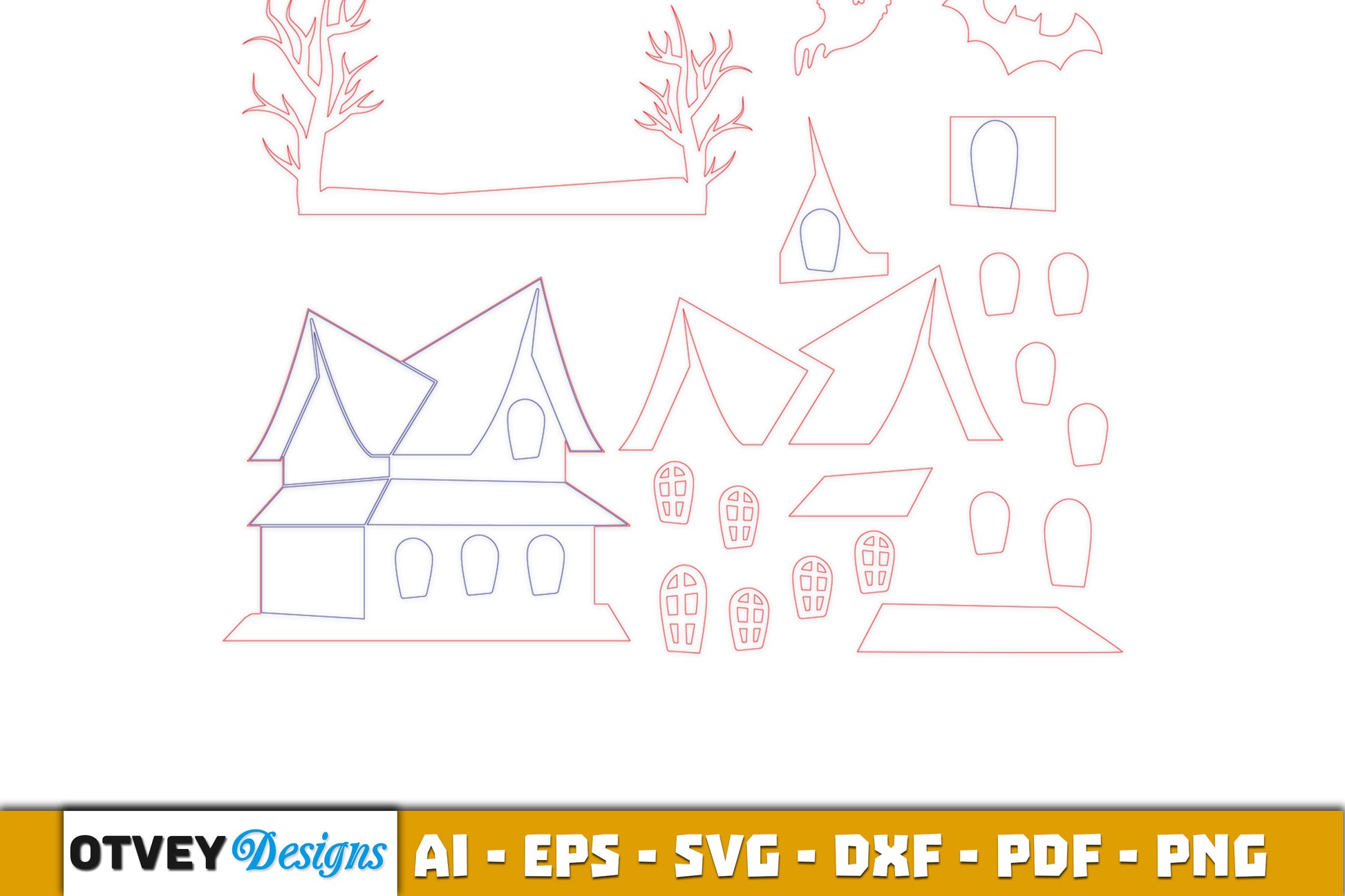 Halloween Home Decor Laser Cut SVG Bundle 7 - CraftNest - Digital Crafting and Art