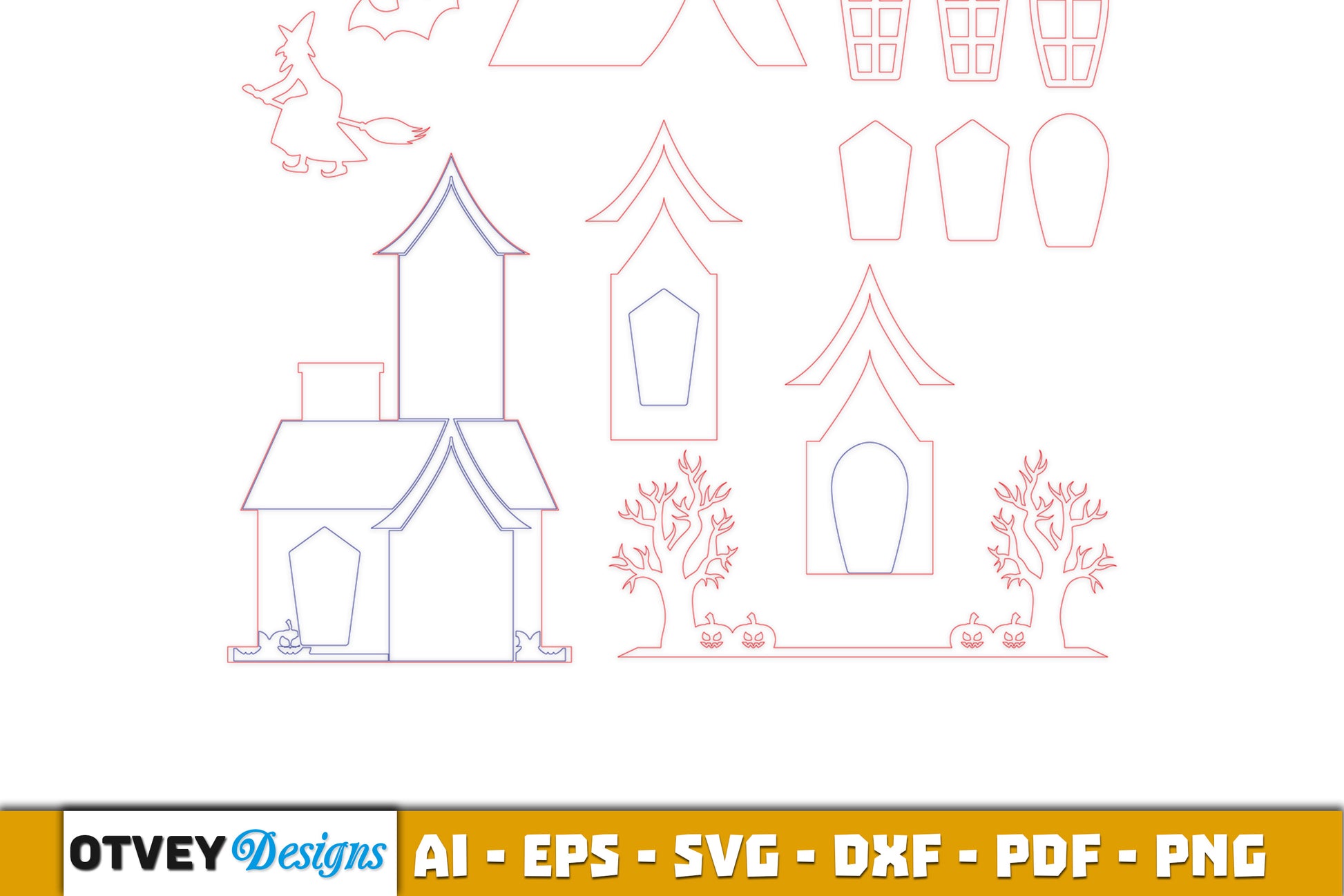 Halloween Home Decor Laser Cut SVG Bundle 11 - CraftNest - Digital Crafting and Art