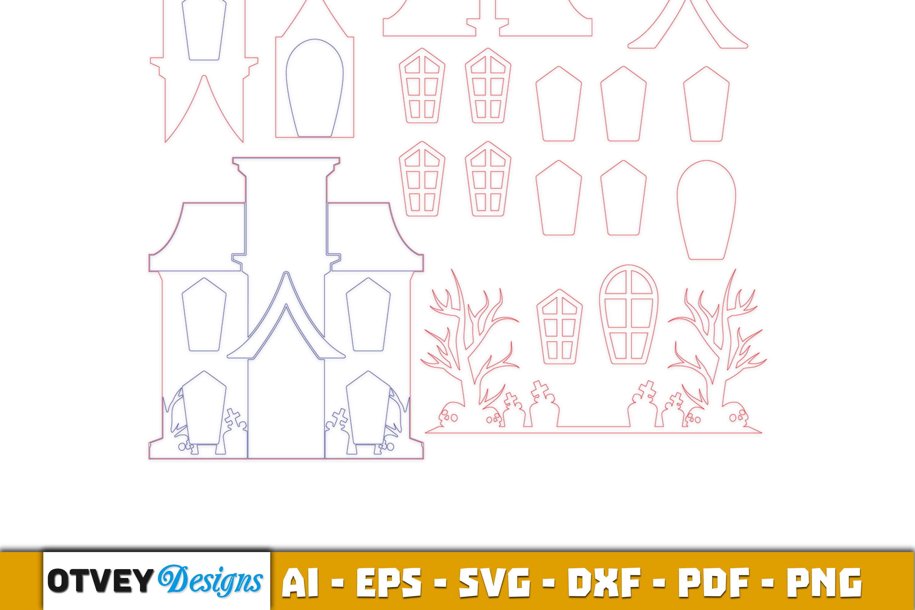Halloween Home Decor Laser Cut SVG Bundle 12 - CraftNest - Digital Crafting and Art
