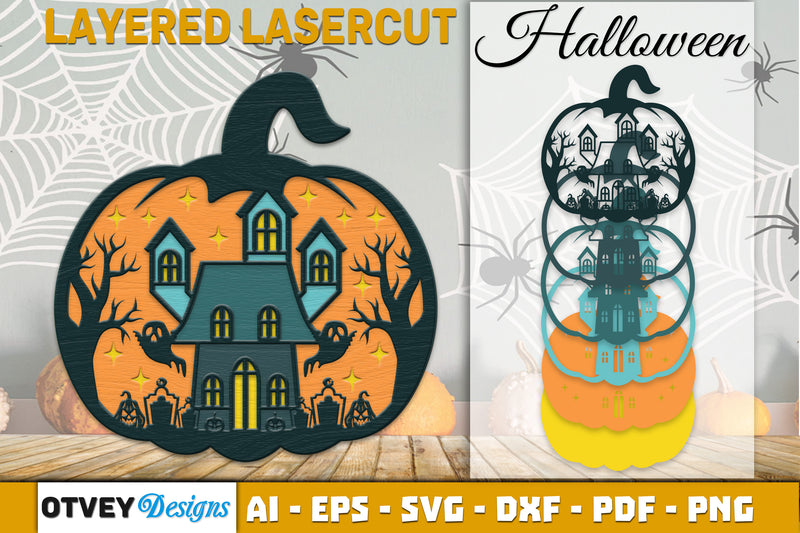 Halloween Pumpkin Decor Laser Cut SVG Bundle 3 - CraftNest - Digital Crafting and Art