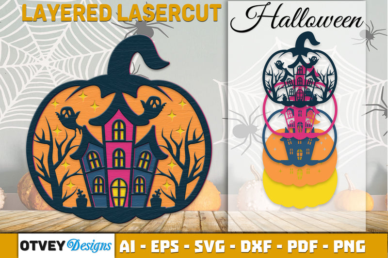 Halloween Pumpkin Decor Laser Cut SVG Bundle 5 - CraftNest - Digital Crafting and Art