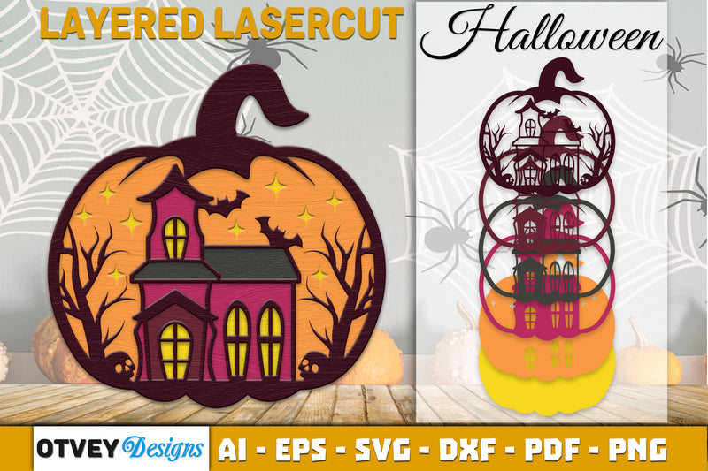 Halloween Pumpkin Decor Laser Cut SVG Bundle 8 - CraftNest - Digital Crafting and Art