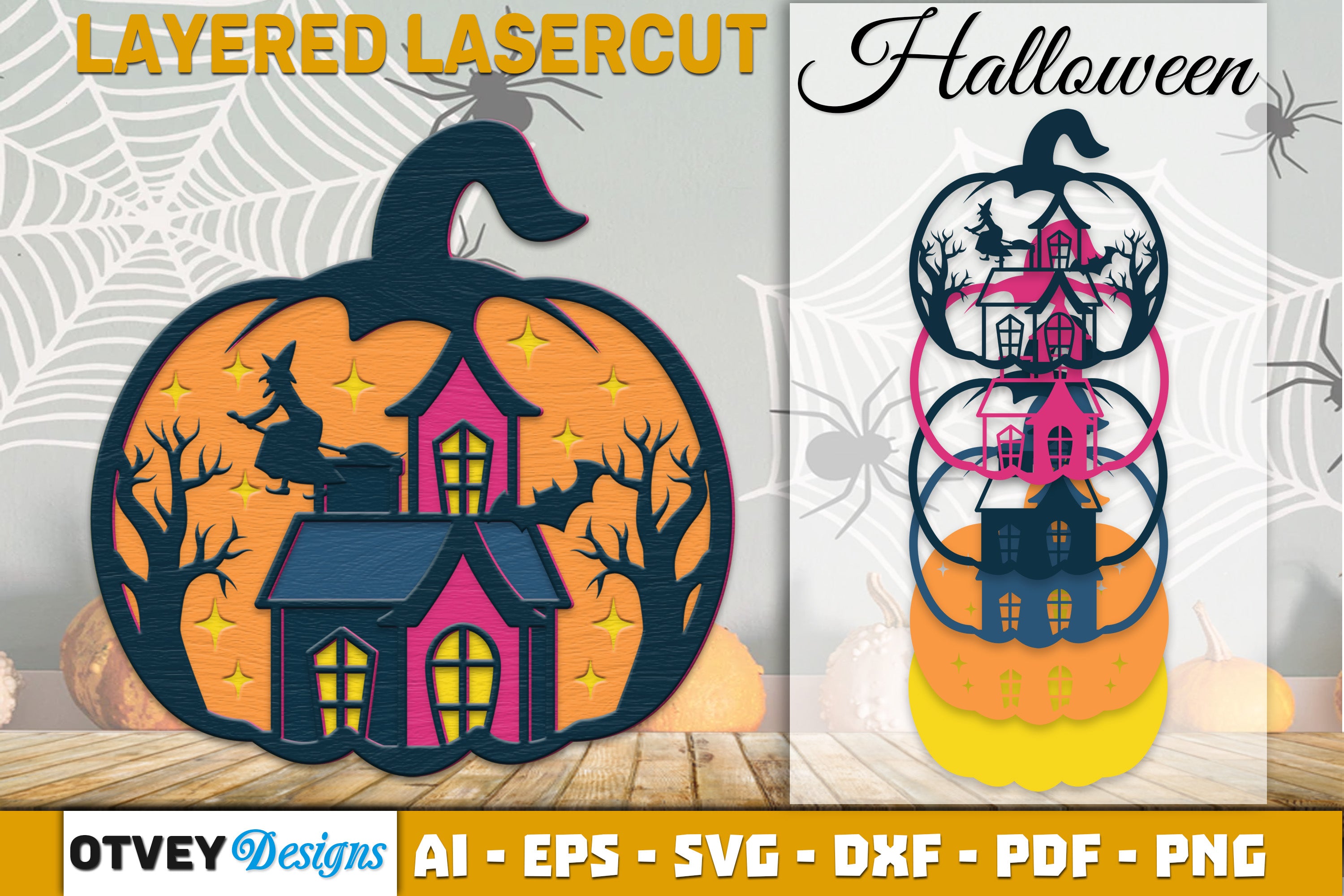 Halloween Pumpkin Decor Laser Cut SVG Bundle 11 - CraftNest - Digital Crafting and Art