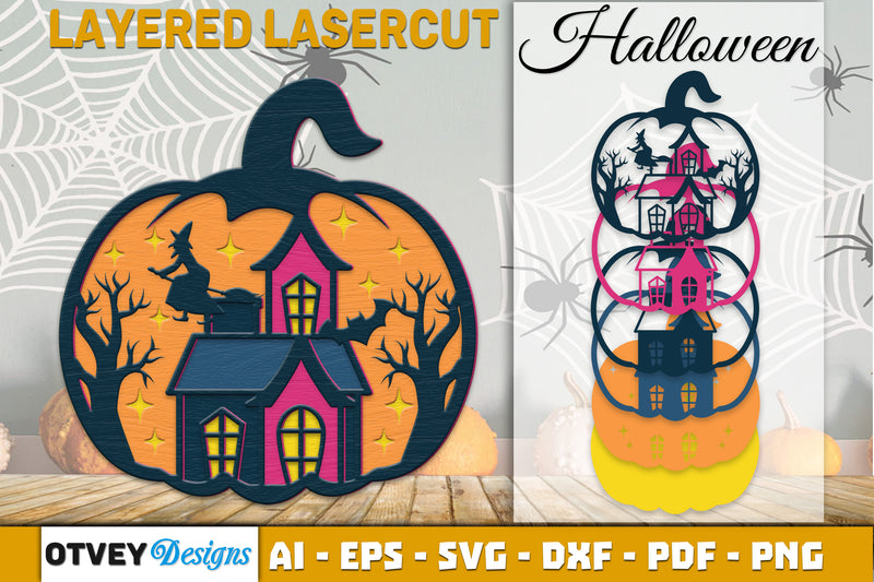 Halloween Pumpkin Decor Laser Cut SVG Bundle 11 - CraftNest - Digital Crafting and Art