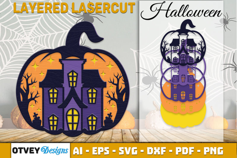Halloween Pumpkin Decor Laser Cut SVG Bundle 12 - CraftNest - Digital Crafting and Art