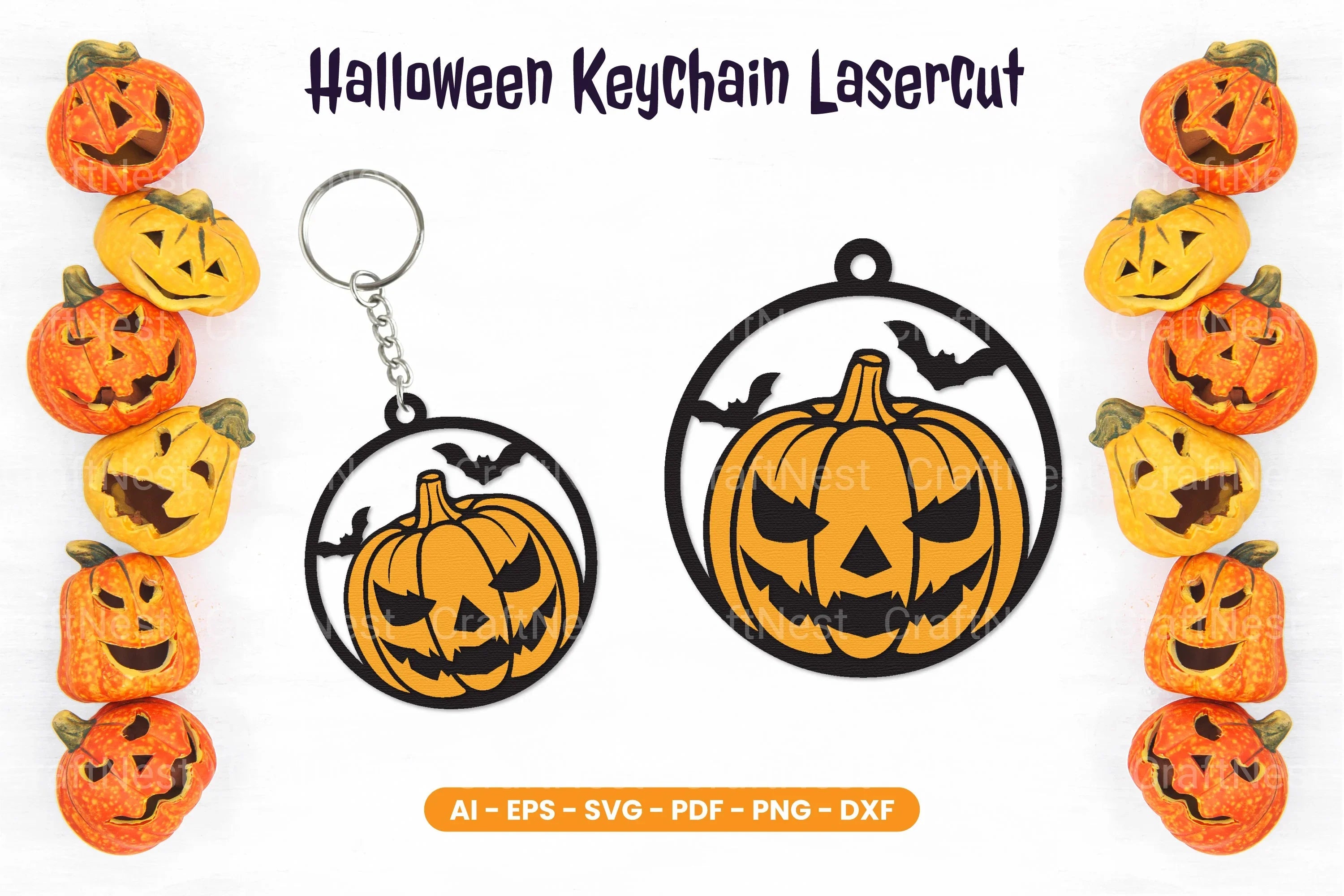 Halloween Keychain Lasercut SVG Bundle - CraftNest - Digital Crafting and Art