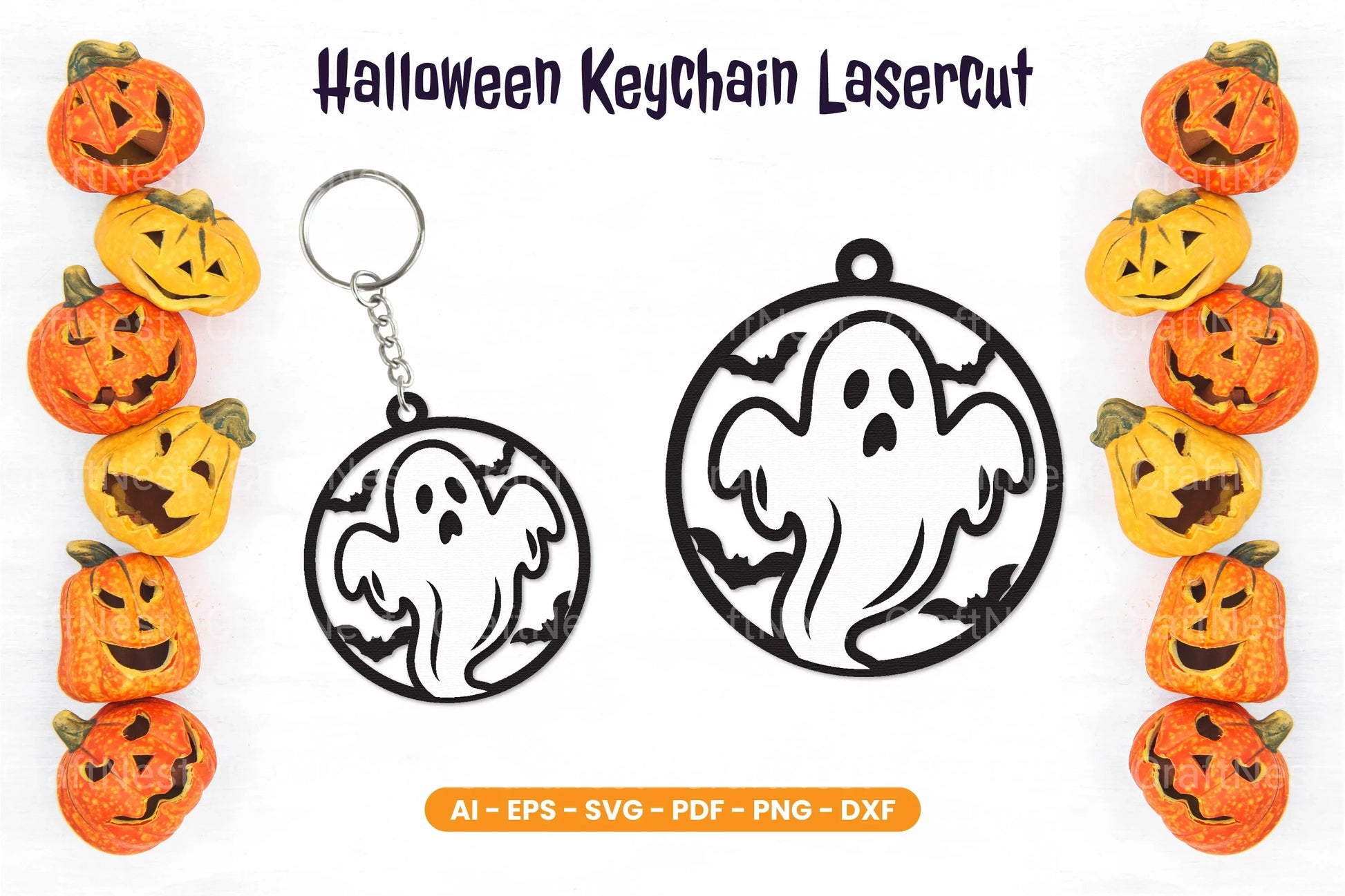Halloween Keychain Lasercut SVG Bundle Clipart - CraftNest - Digital Crafting and Art