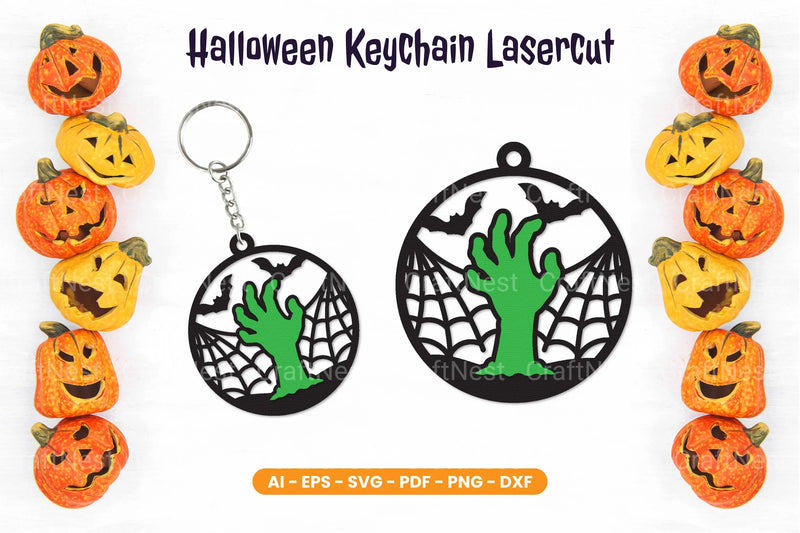 Halloween Keychain Lasercut SVG Bundle - CraftNest - Digital Crafting and Art