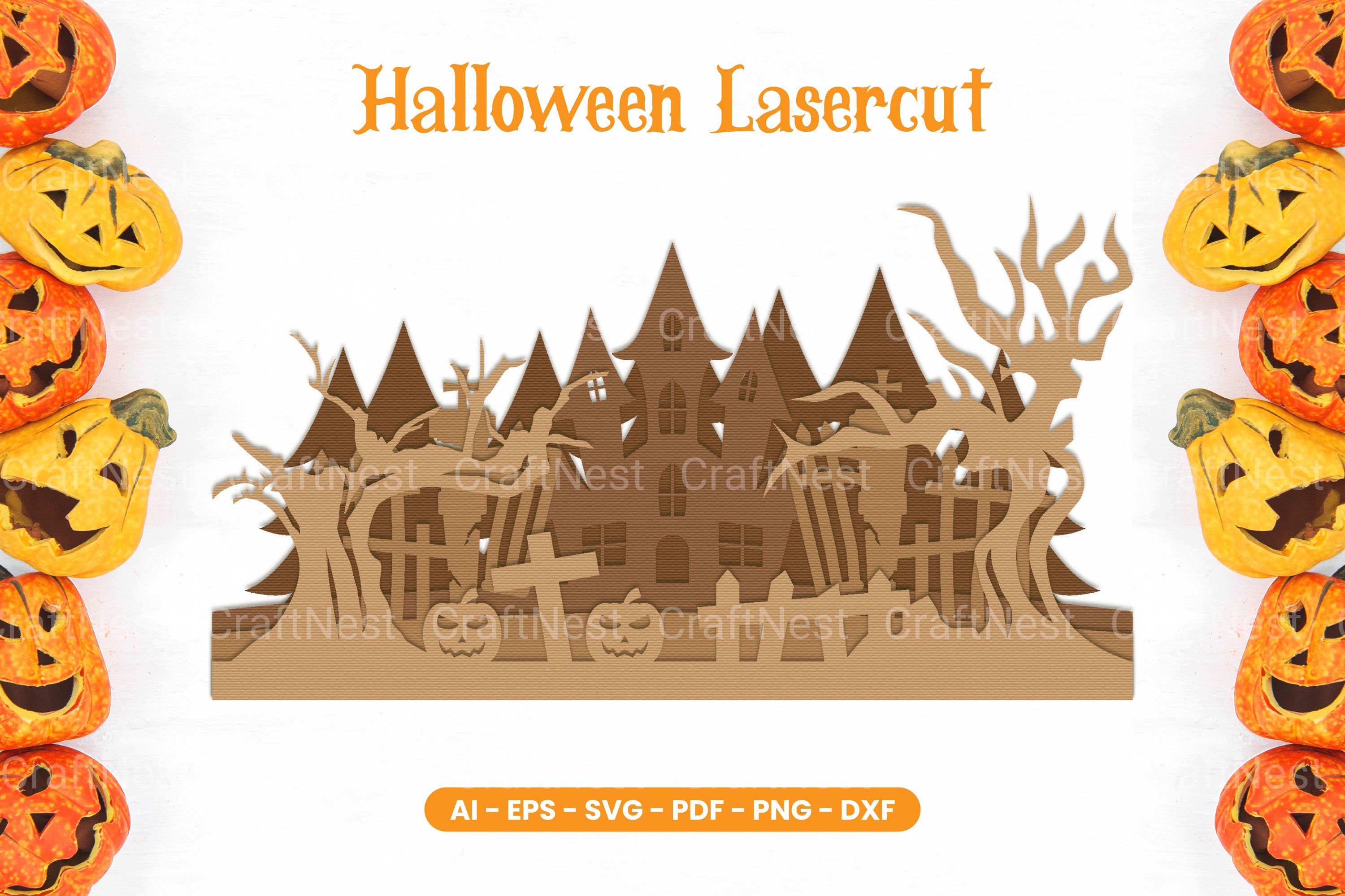Halloween Lasercut SVG Clipart Bundle