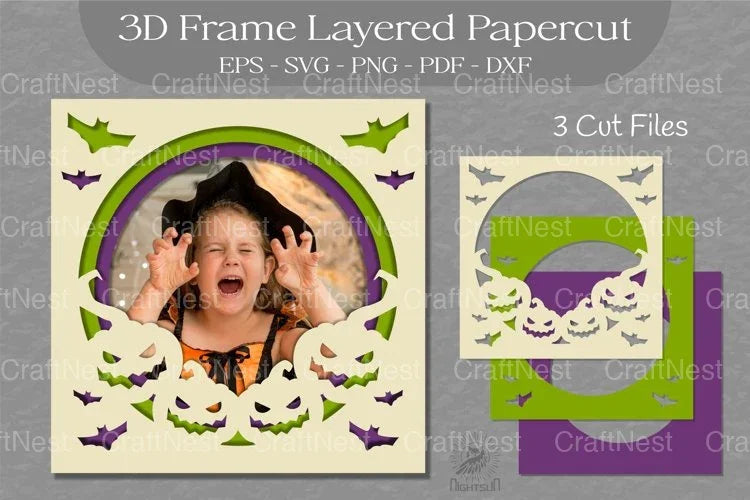 Halloween Layered 3D Frame SVG Bundle - CraftNest - Digital Crafting and Art