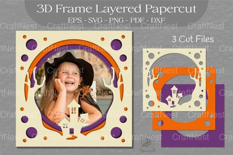 Halloween Layered 3D Frame Clipart Bundle - CraftNest - Digital Crafting and Art