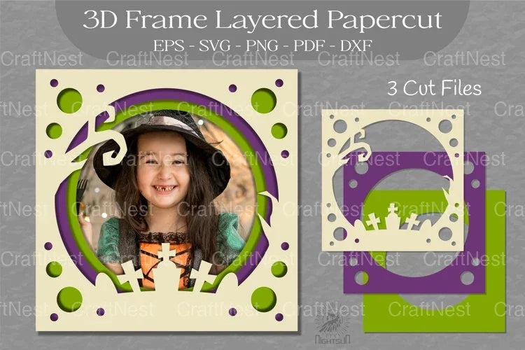 Halloween Layered 3D Frame SVG Bundle - CraftNest - Digital Crafting and Art